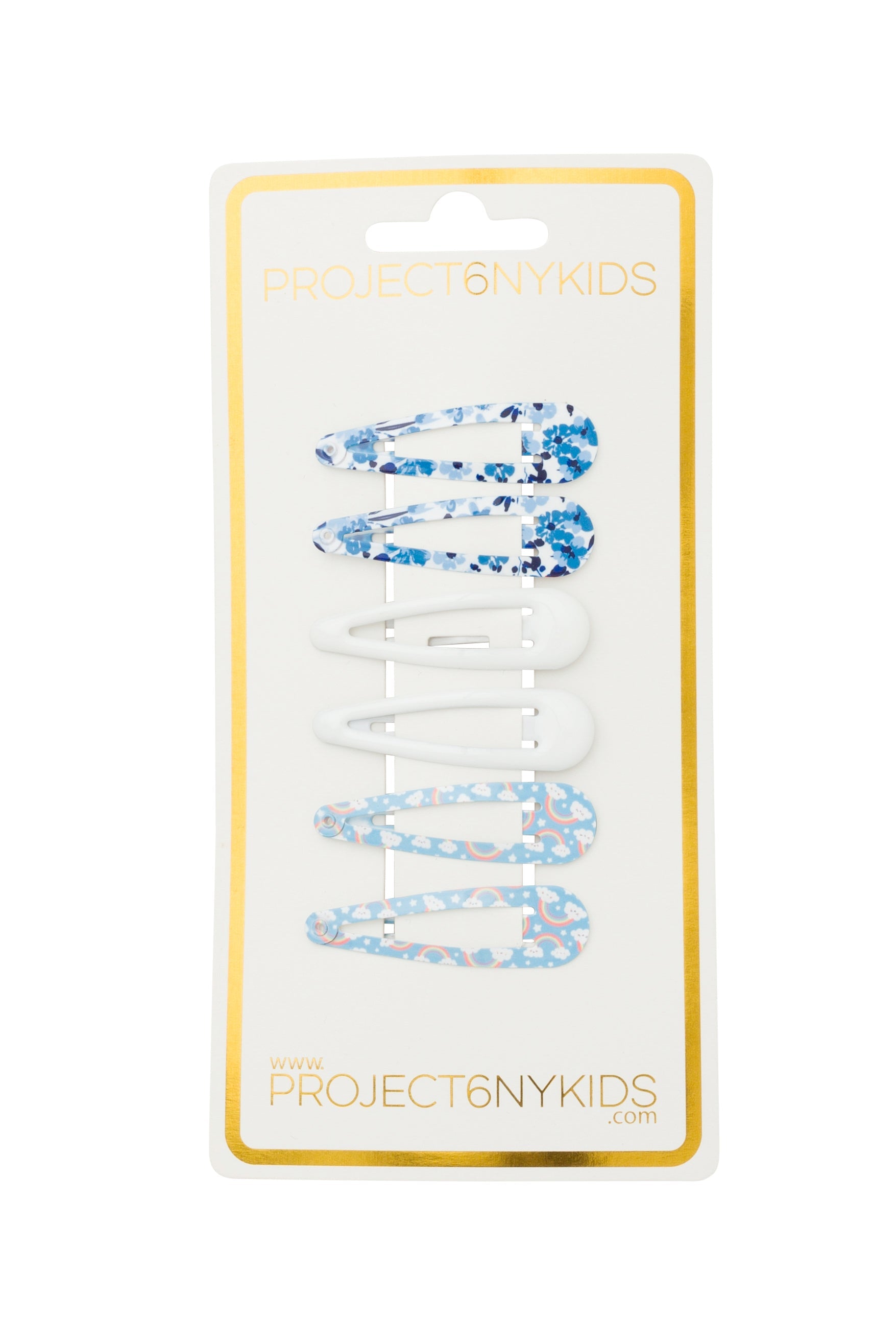 Snap Clips - *Basics*-  Blue Floral/Rainbow