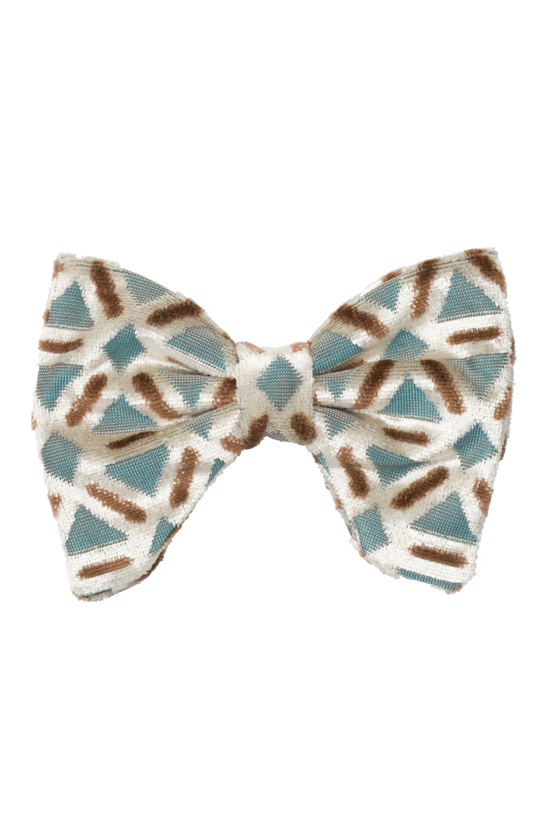 Beauty & The Beast Bowtie/Hair Clip - Turquoise Aztec Print (PRE-ORDER ~1 week)