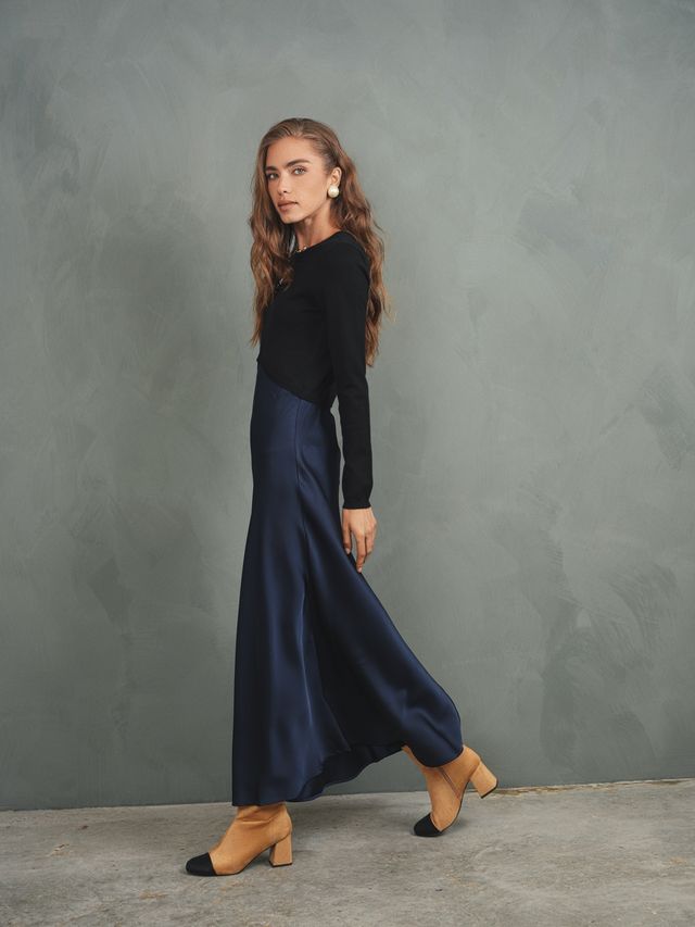 Knit & Satin Dress