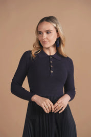 Bliss Polo Pleated Combo Navy