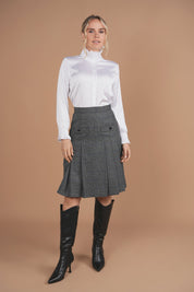 Bliss Short Pleated Skirt Plaid