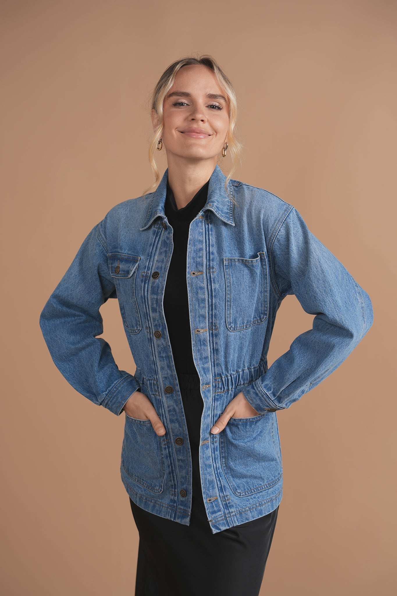 Bliss Waisted Denim Jacket