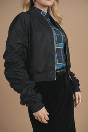 Bliss Ruched Sleeve Bomber