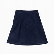 Printed Heart Denim Skirt