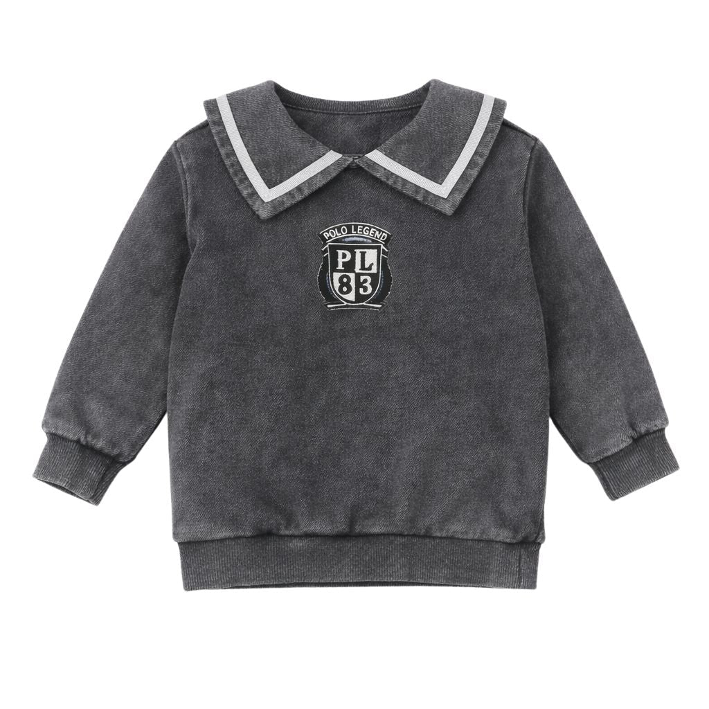 Black Wash Sweatshirt - Girls