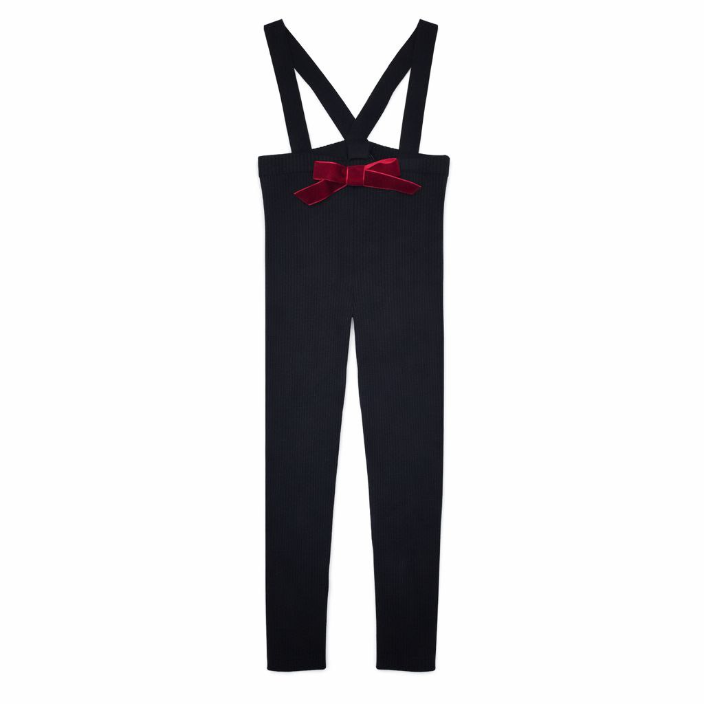 Velvet Bow Overalls - Girls