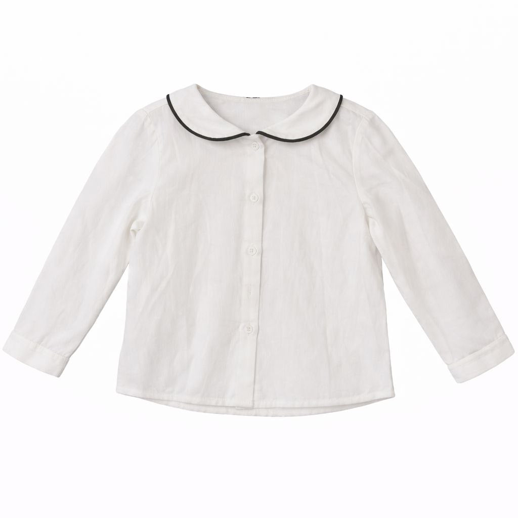 Pin Striped Peter Pan Collar Shirt - Girls