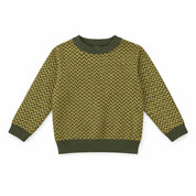 Green Zigzag Knit Top