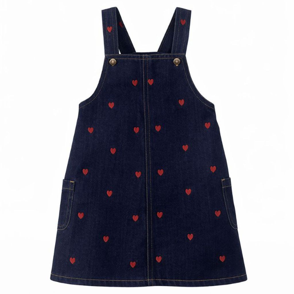 Printed Heart Denim Jumper