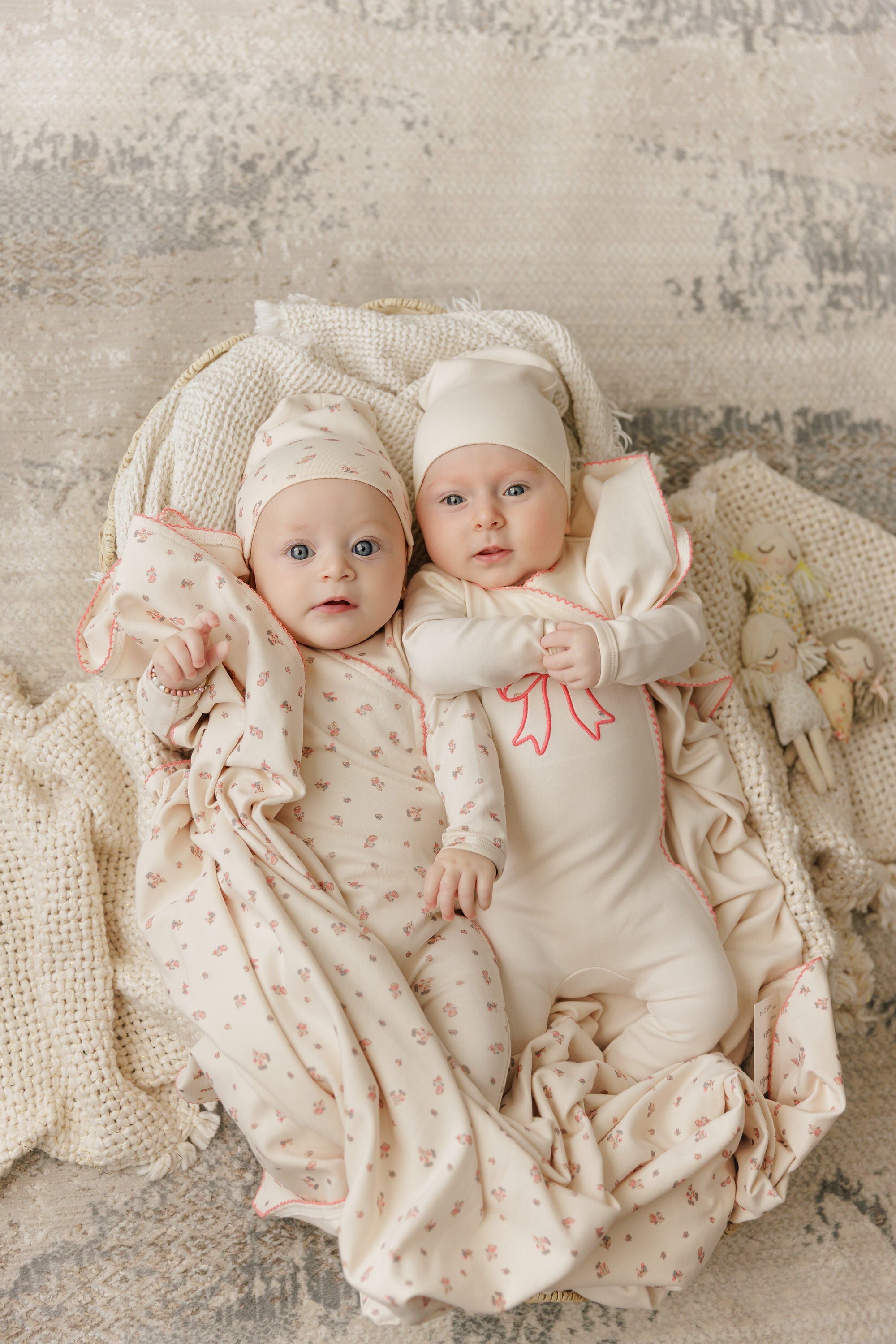 Piped Scalloped Layette Set