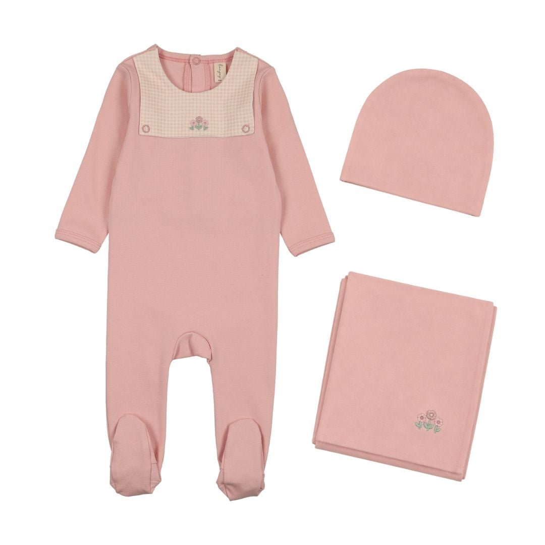 Gingham Bib Layette Set