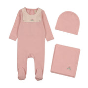 Gingham Bib Layette Set