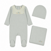 Gingham Bib Layette Set