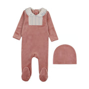 Embroidered Collar Footie Set