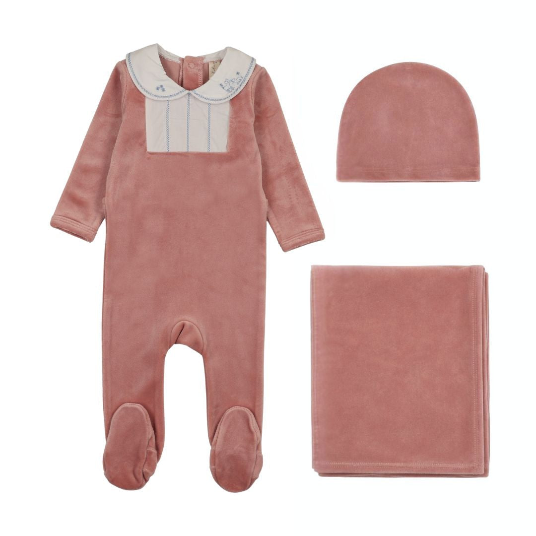 Embroidered Collar Layette Set