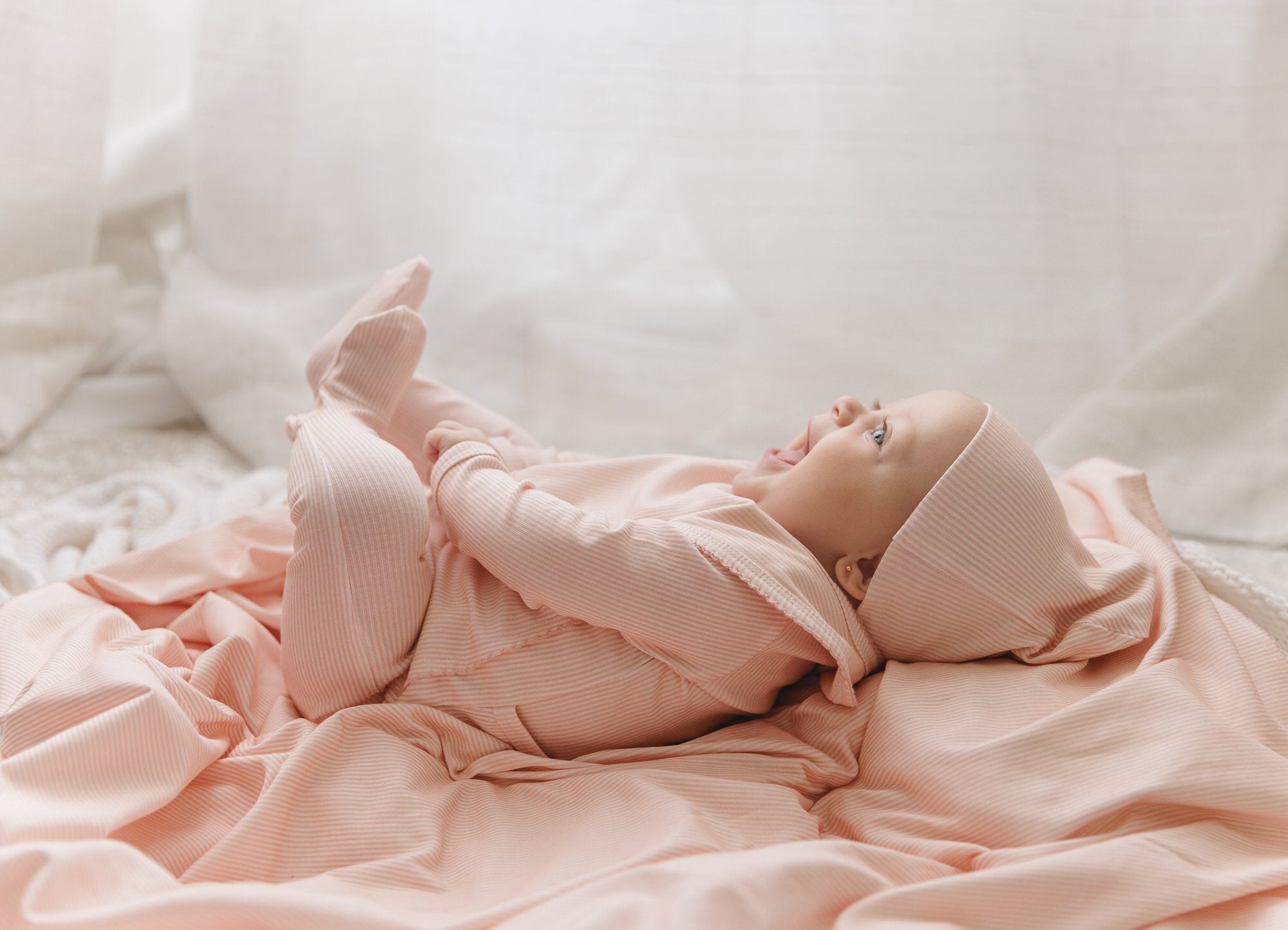 Pinstriped Wrap Layette Set