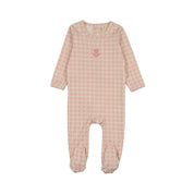 Checkered Embroidered Footie