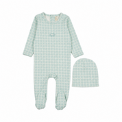 Checkered Embroidered Footie Set