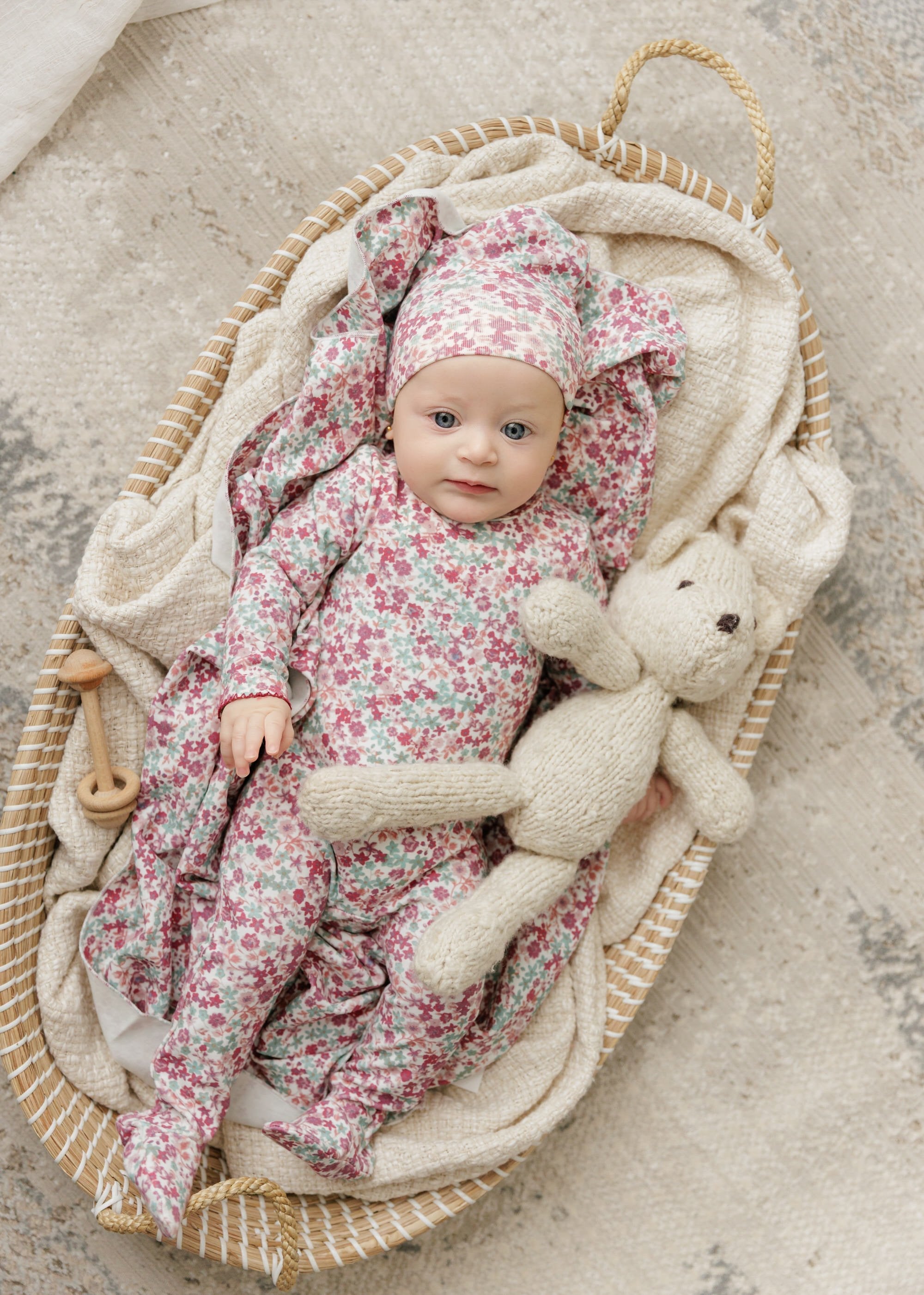 Purple Floral Footie Set