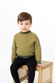 Green Zigzag Knit Top