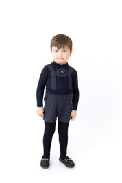 Knit Pinstripe Overalls