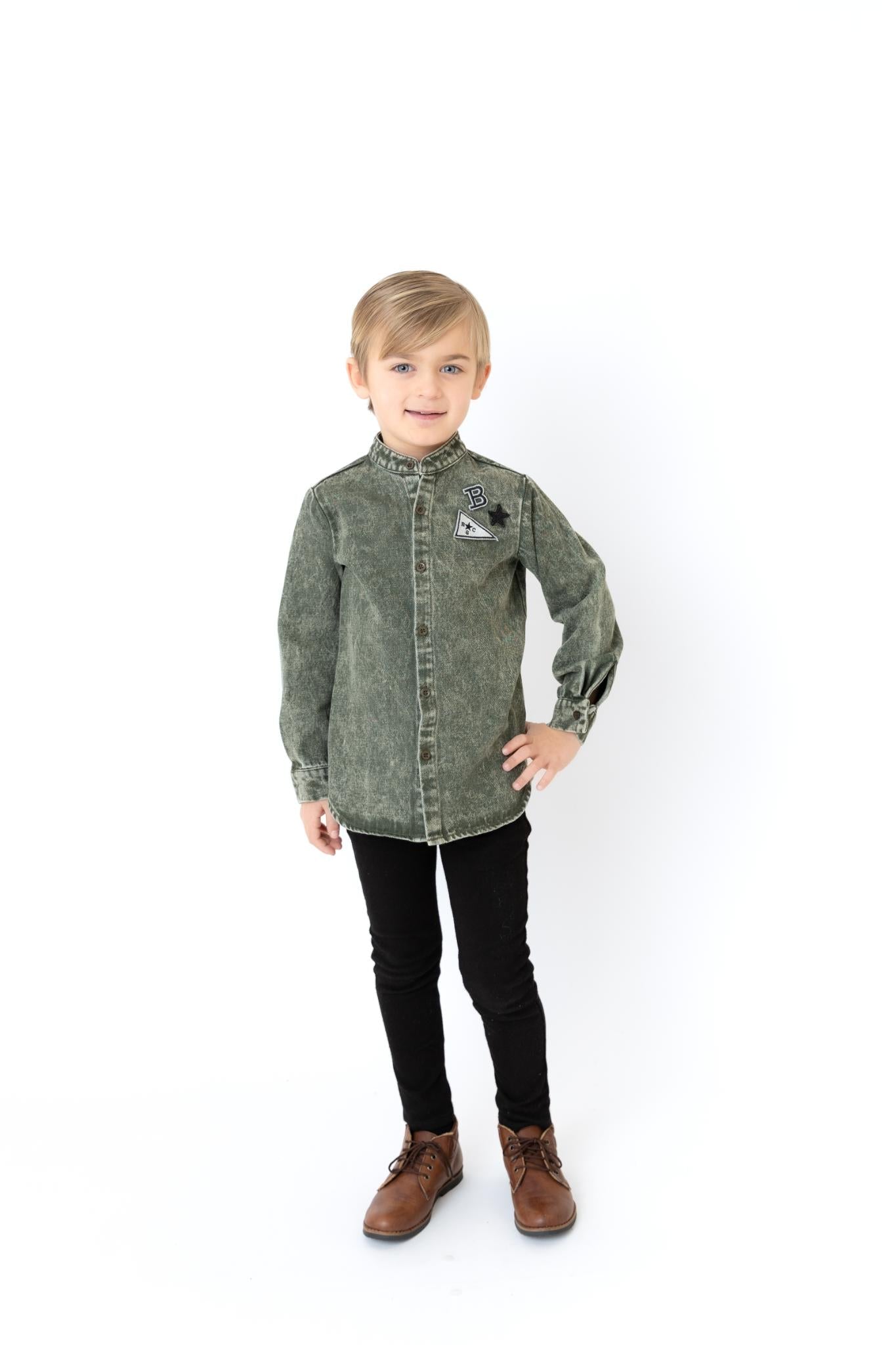 Crochet Denim Shirt - Boys