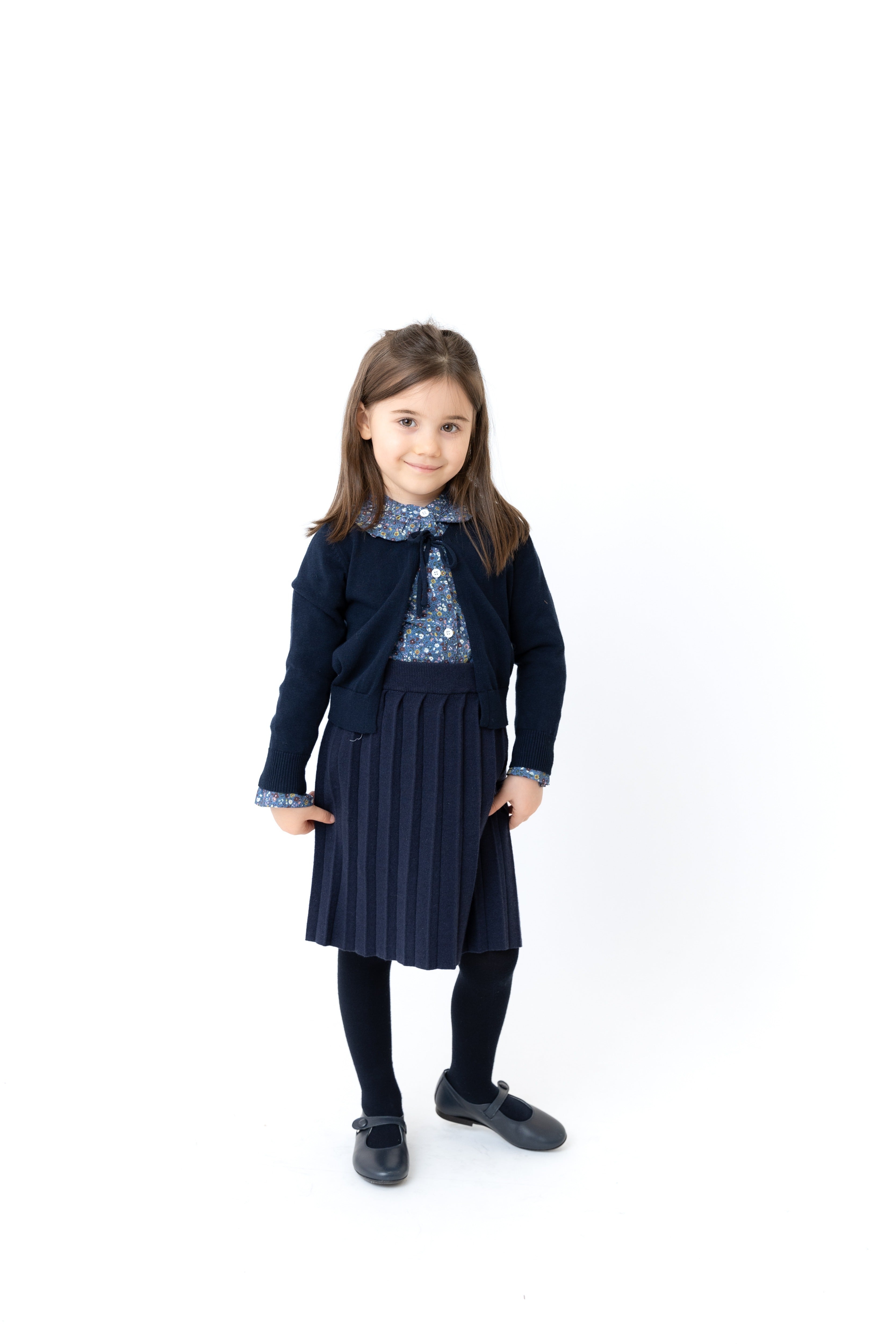 Floral Shabbat Peter Pan Collar Shirt - Girls