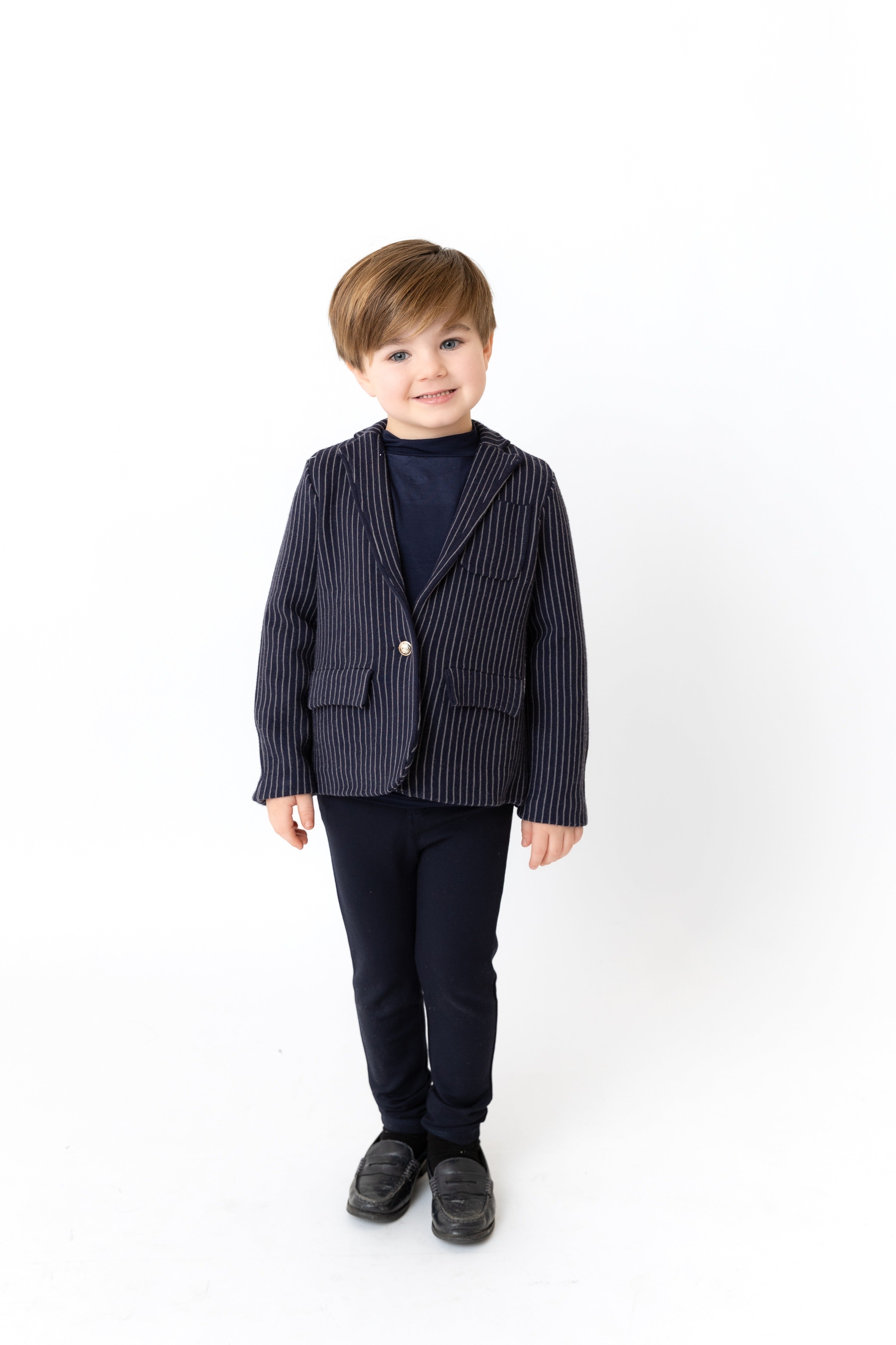 Knit Pinstripe Blazer