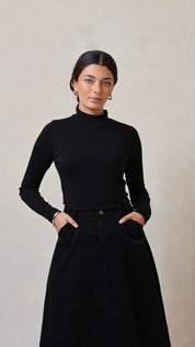 Leather Elbow Patch Tneck