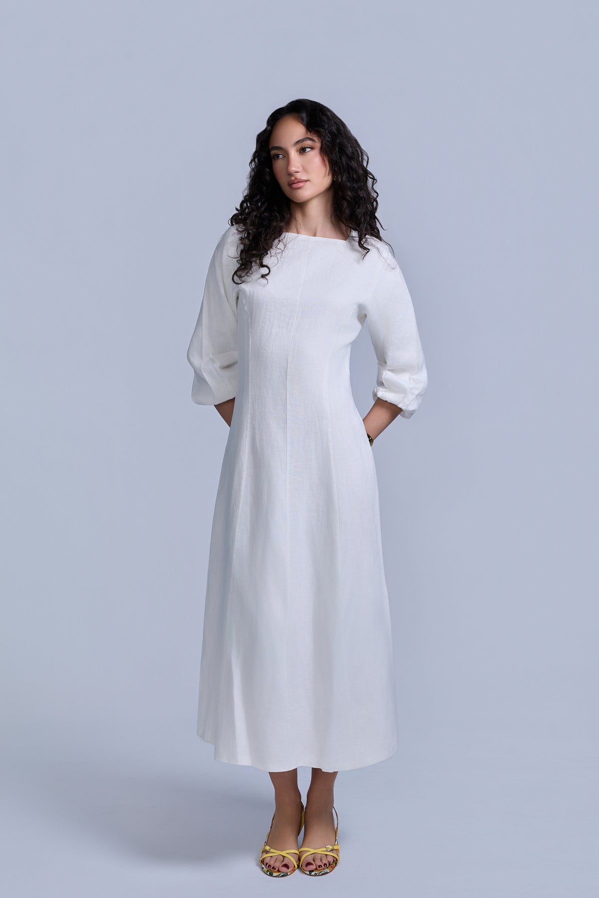 Linen Dress White