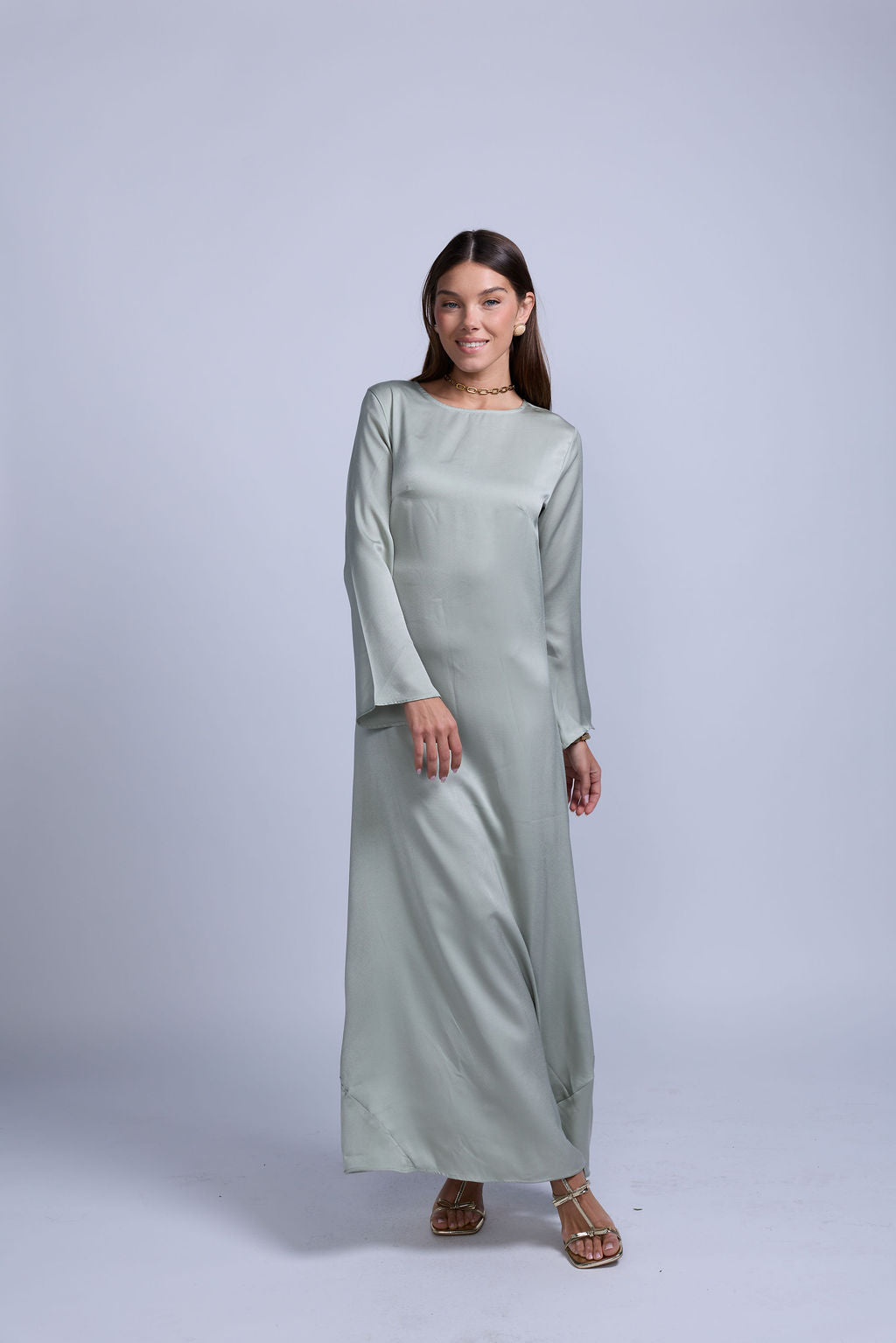 Slip Long Sleeve Dress Green