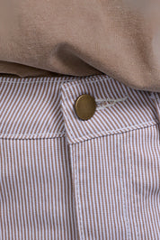 Tan Pinstripe Denim Skirt