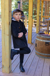 Boys Wool Button Coat - Grey