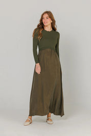 Green pointelle maxi