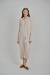 RIBBED BUTTON DOWN DRESS