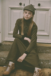 Jersey Midi Dress with Cropped Top and Contrast Cuffs