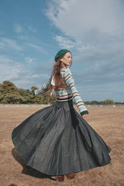 Colour Stripe Polo Collar Top
