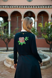 Back Embellished Cardigan with Front Centre Tie