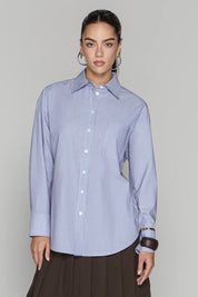Spencer Blouse in Blue Pinstripe