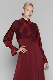 Claremont Dress in Merlot