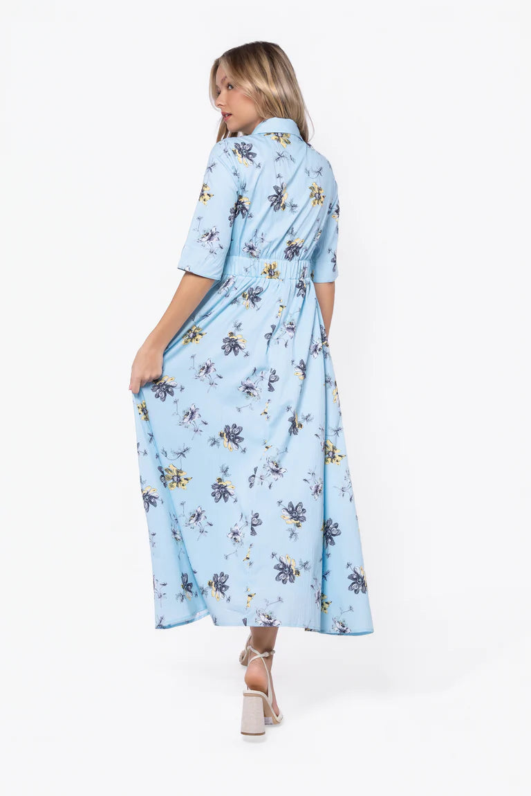 Anika Dress (Blue Flower)