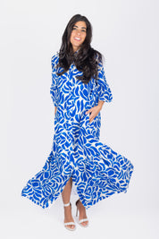 ISABELLA DRESS (WHITE/BLUE)