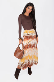 Sylvie Skirt (Brown Multi)