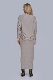 Illusion Sweater Dress Oatmeal