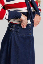 Buckle Denim Skirt - Blue