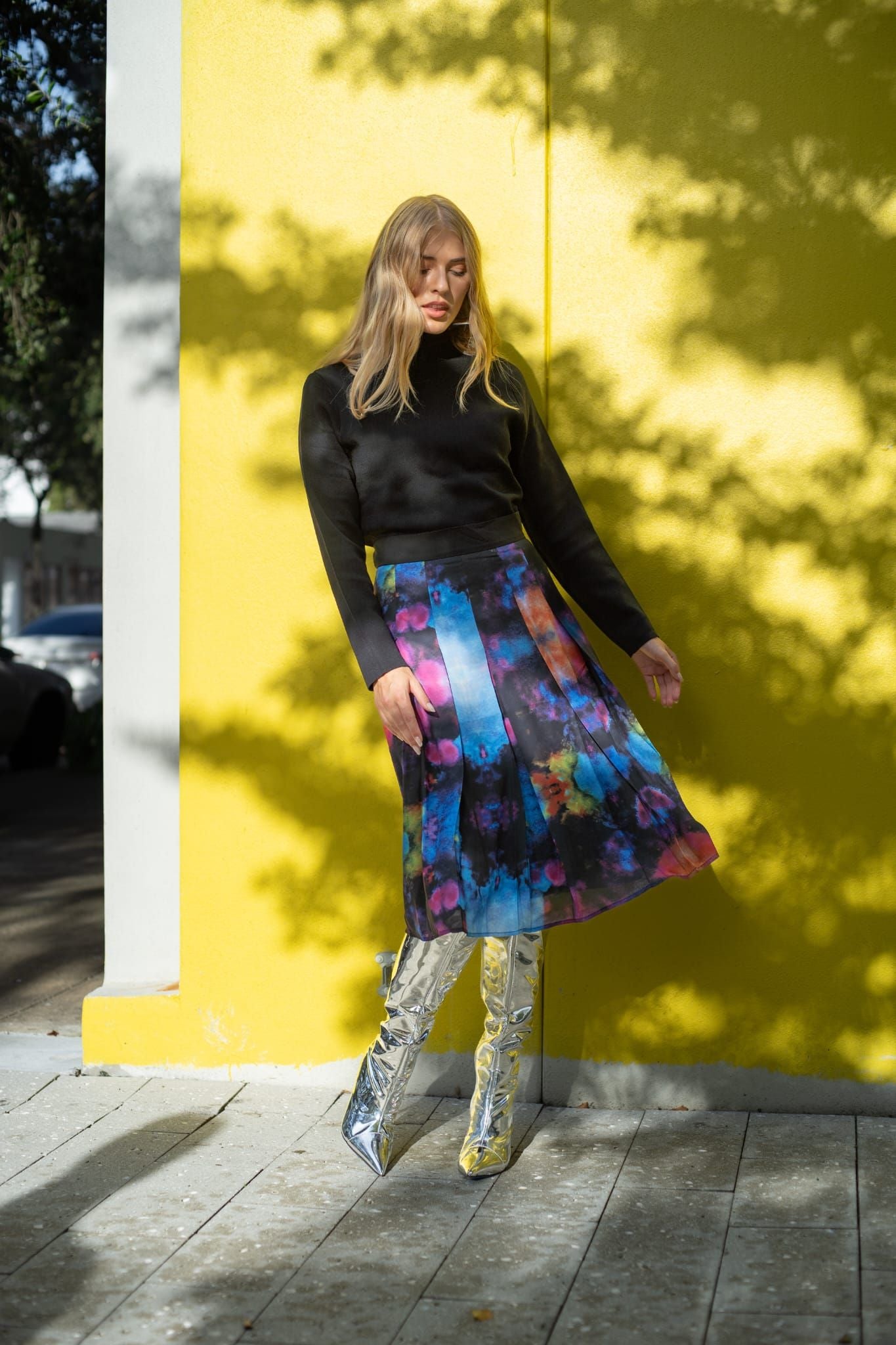 Lucille - Crepe Splash Skirt