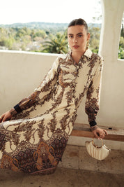 Bliss Gathered Button Paisley Dress