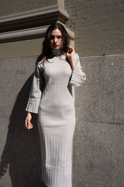 Cable Knit Bell Sleeve Dress