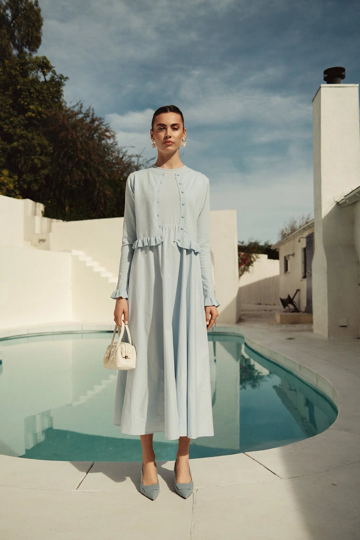 Bliss Poplin Jumper Blue