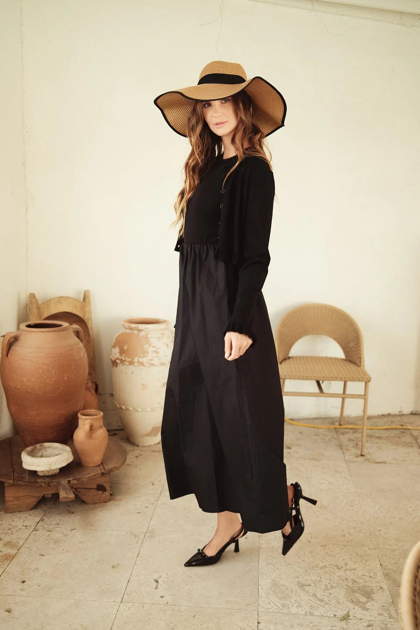 Bliss Poplin Jumper Black